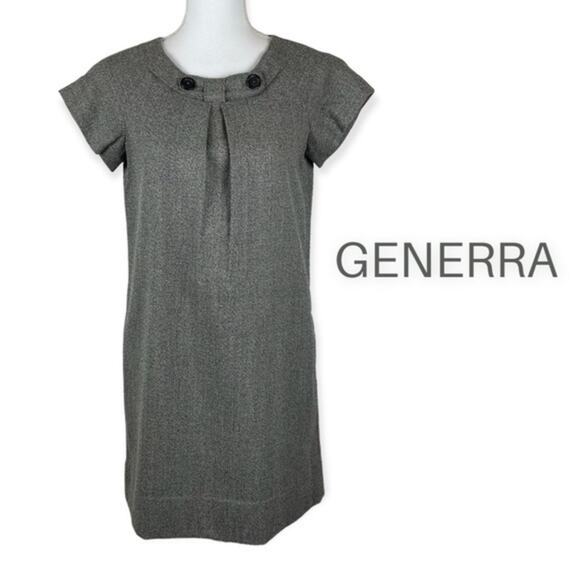 Anthropologie Generra 100% Wool Tweed Neutral Minimalist Dress NWOT Size 4 - Picture 2 of 12